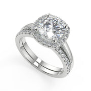 Ansley Halo Round Cut Diamond Engagement Ring - Nivetta